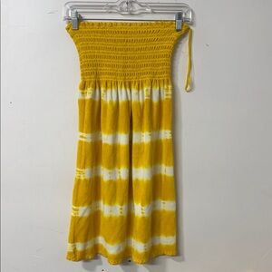 Juicy Couture Yellow and White Y2K tube dress